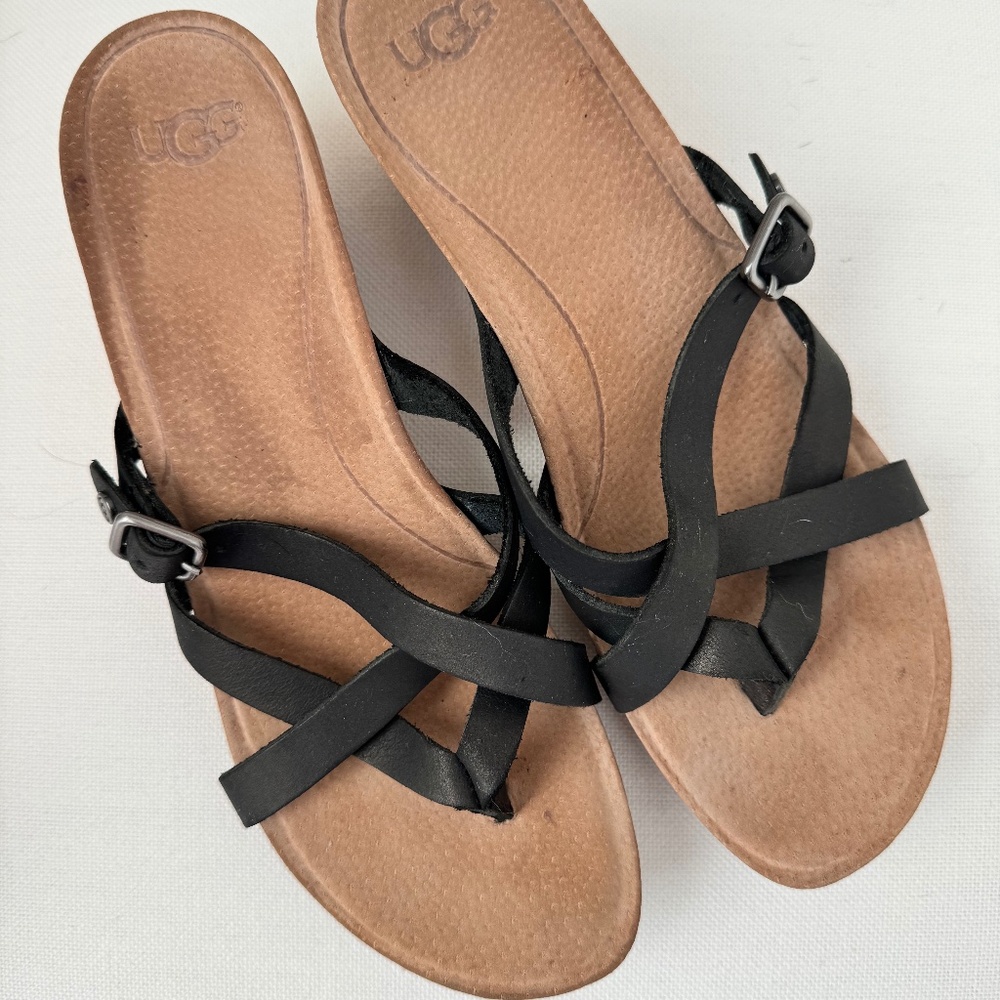 Ugg Leather Wedge Sandals